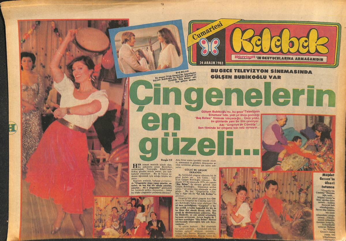 Hürriyet Gazetesi Kelebek Eki 24 Aralık 1983 - Çingenelerin En Güzeli Gülşen Bubikoğlu GZ147346 - 1