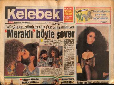 Hürriyet Gazetesi Kelebek Eki 24 Aralık 1990 - Tulu Çizgen Mutluluğun Tadını Çıkartıyor GZ75683 - 1