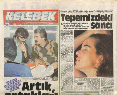Hürriyet Gazetesi Kelebek Eki 24 Ekim 1988 - Tarık Akan Ve Orhan Oğuz , Sinemada Yerleşik Kalıpları Kıracaklar... GZ82755 - 1