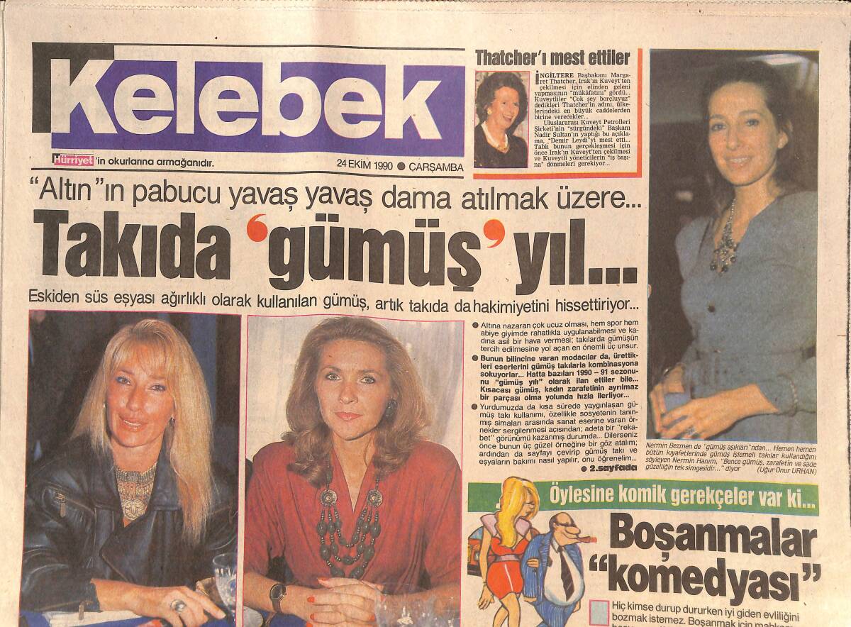 Hürriyet Gazetesi Kelebek Eki 24 Ekim 1990 - Linda Hamilton'un Gözü Oğlundan Başkasını Görmüyor - Charlane Tilton Kendini Her Şeyiyle Değiştirdi GZ137986 - 1