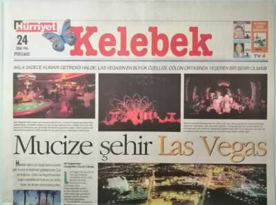 Hürriyet Gazetesi Kelebek Eki 24 Ekim 1996 Mucize Şehir Las Vegas -GZ37262 - 1