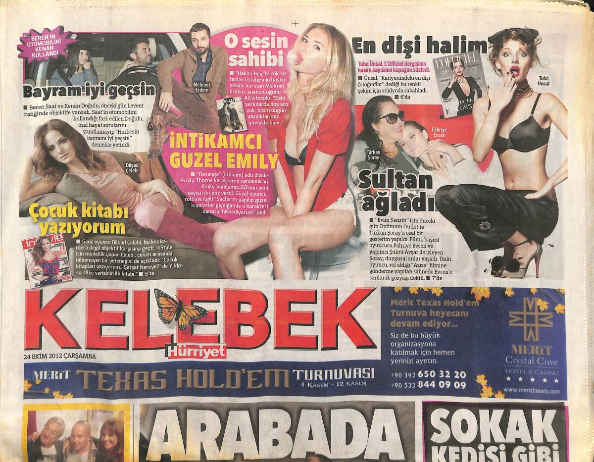 Hürriyet Gazetesi Kelebek Eki 24 Ekim 2012 - Sultan Ağladı - Şevval Sam: Özgür Olmak İstiyorum GZ153834 - 1