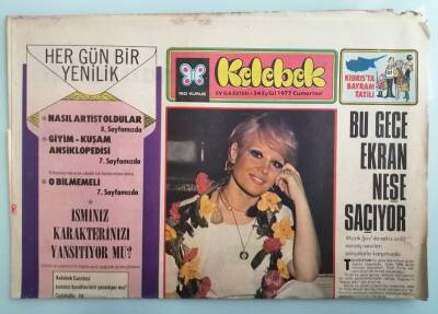 Hürriyet Gazetesi Kelebek Eki 24 Eylül 1977 Erol Evgin Polonyadan Yeni Bir Çağrı Aldı -GZ14847 - 1