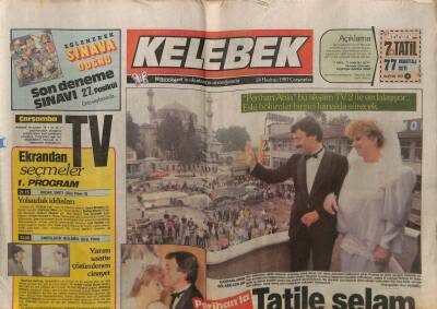 Hürriyet Gazetesi Kelebek Eki 24 Haziran 1987- Göğüslere Çıkartma GZ63724 - 2