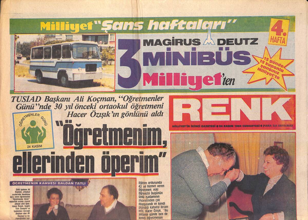 Hürriyet Gazetesi Kelebek Eki 24 Kasım 1984 - Necla Nazır Hem Sarışın Hem Esmer - Hülya Koçyiğit Bugün Ekranda GZ156377 - 1