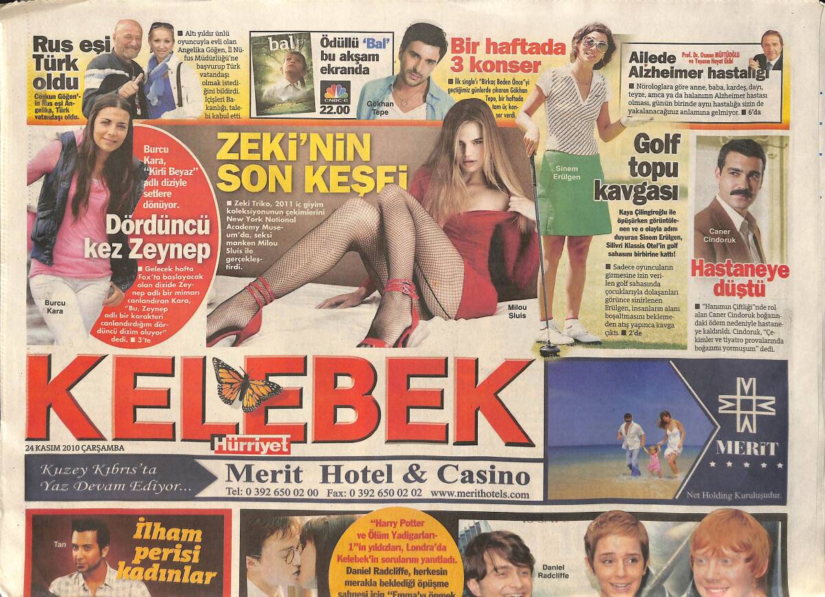 Hürriyet Gazetesi Kelebek Eki 24 Kasım 2010 - Harry Potter Oyuncuları Londra'da Ayşegül Ekinci'ye Konuştu GZ155074 - 1