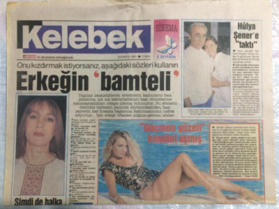 Hürriyet Gazetesi Kelebek Eki 24 Mayıs 1991 - Hülya Avşar Şener Şenere Taktı,Abacanın Yemini GZ21721 - 1