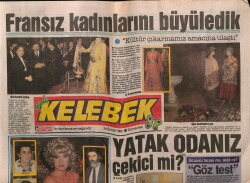 Hürriyet Gazetesi Kelebek Eki 24 Şubat 1990 - Fatma Girik,Müjde Ar,Tarık Akan Almanyada GZ63405 - 2