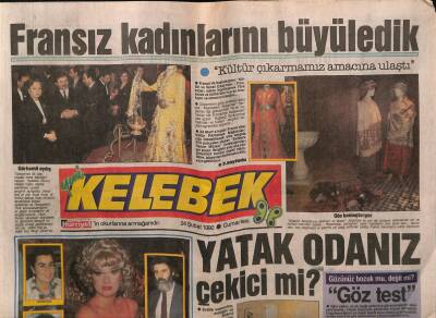 Hürriyet Gazetesi Kelebek Eki 24 Şubat 1990 - Fatma Girik,Müjde Ar,Tarık Akan Almanyada GZ63405 - 2
