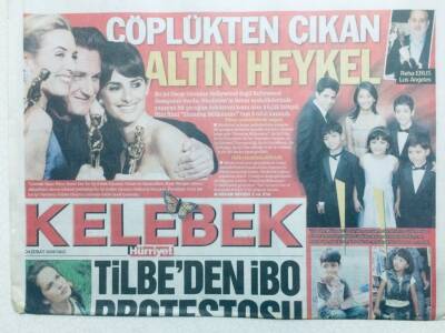 Hürriyet Gazetesi Kelebek Eki 24 Şubat 2009 - Çöplükten Çıkan Altın Heykel GZ42769 - 1