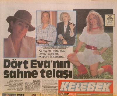 Hürriyet Gazetesi Kelebek Eki 24 Temmuz 1989 - Dört Evanın Sahne Telaşı - Seyyal Taner Kanlı Canlı GZ126514 - 1