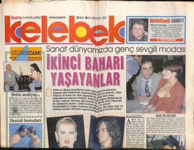 Hürriyet Gazetesi Kelebek Eki 25 Ağustos 1992 - Sanat Dünyasında Genç Sevgili Modası GZ63915 - 2