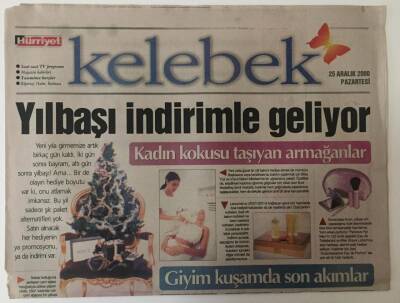 Hürriyet Gazetesi Kelebek Eki 25 Aralık 2000 - Yılbaşı İndirimle Geliyor GZ18792 - 1
