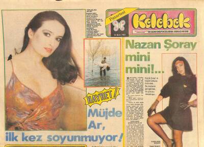 Hürriyet Gazetesi Kelebek Eki 25 Ekim 1982 - Nazan Şoray Mini Mini !.. GZ115146 - 1
