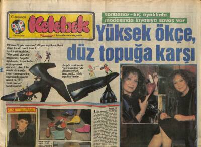 Hürriyet Gazetesi Kelebek Eki 25 Ekim 1986 - Yüksek Ökçe , Düz Topuğa Karşı GZ93975 - 1