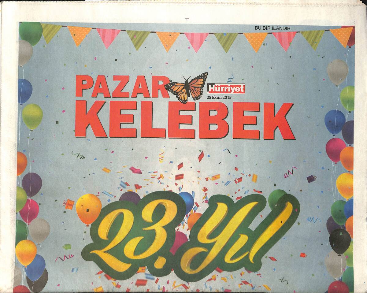 Hürriyet Gazetesi Kelebek Eki 25 Ekim 2015 - Nilüfer'in Biyolojik Yaşı Kaç - James Bond İstanbul'a Gelecek Mi GZ154785 - 1