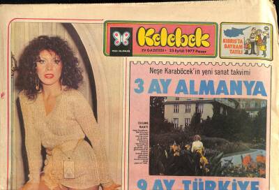 Hürriyet Gazetesi Kelebek Eki 25 Eylül 1977 - Neşe Karaböcekin Yeni Sanat Takvimi GZ114876 - 1