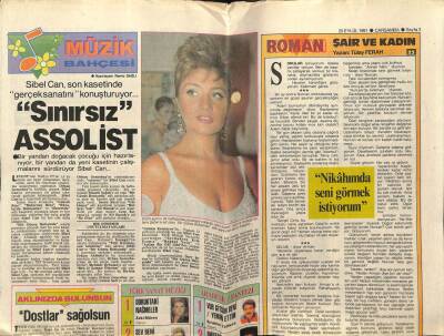 Hürriyet Gazetesi Kelebek Eki 25 Eylül 1991 - Sibel Can,Sınırsız Assolist GZ78322 - 1