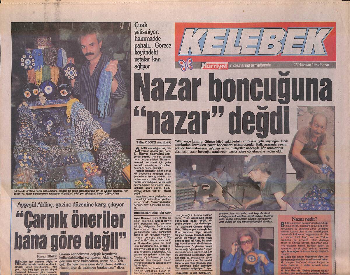 Hürriyet Gazetesi Kelebek Eki 25 Haziran 1989 - Michael Jackson Sağır Oluyor - Ayşegül Aldinç Gazino Düzenine Karşı Çıkıyor GZ156308 - 1