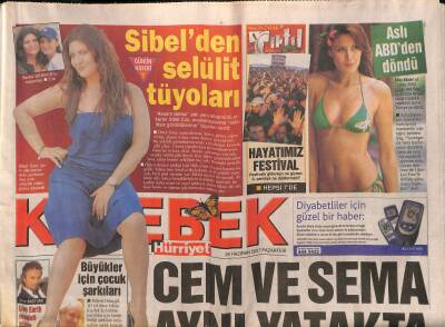Hürriyet Gazetesi Kelebek Eki 25 Haziran 2007 - Sibel Candan Selülit Tüyoları GZ116727 - 1