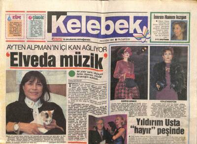 Hürriyet Gazetesi Kelebek Eki 25 Kasım 1991- Urfalı İbrahim Tatlıses Fena Dağıttı GZ63749 - 2