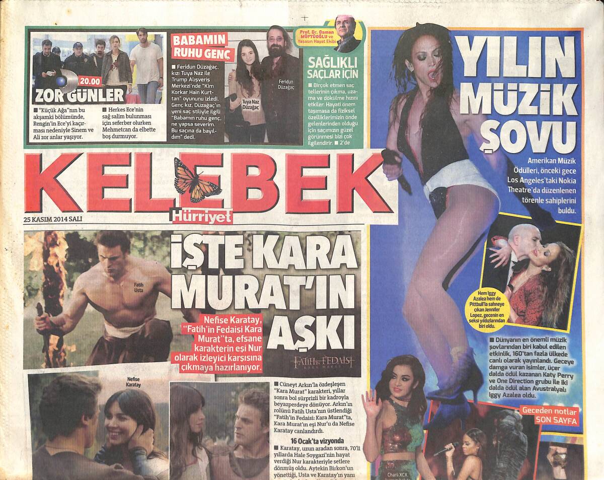 Hürriyet Gazetesi Kelebek Eki 25 Kasım 2014 - Yılın Müzik Şovu - İncir Receli İzdihamı - Açelya Akkoyun Sete Dönüş GZ135811 - 1
