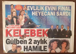 Hürriyet Gazetesi Kelebek Eki 25 Mart 2005 - Gülben Ergen 2 Aylık Hamile GZ6668 - 2
