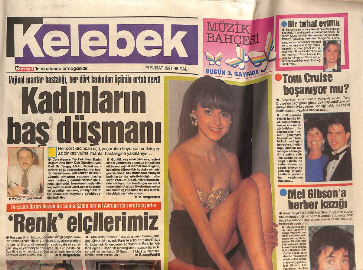 Hürriyet Gazetesi Kelebek Eki 25 Şubat 1991 - Kayahan'ın Grafiği - Isabella Çileden Çıktı GZ138213_Kopya(1) - 1