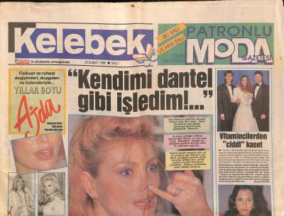 Hürriyet Gazetesi Kelebek Eki 25 Şubat 1992 - Ajda Pekkan Kendimi Dantel Gibi İşledim GZ122989 - 1