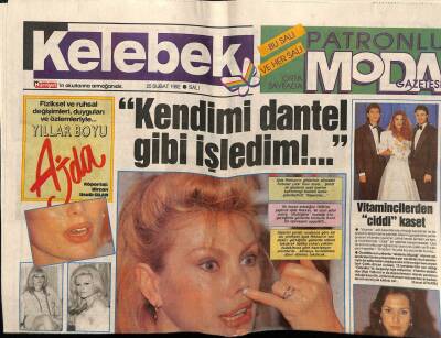 Hürriyet Gazetesi Kelebek Eki 25 Şubat 1992 - Ajda Pekkan ,Kendimi Dantel Gibi İşledim GZ75849 - 1