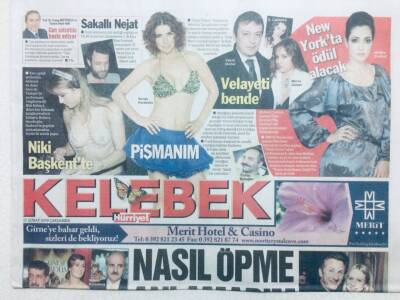 Hürriyet Gazetesi Kelebek Eki 25 Şubat 2009 - Zeynep Özkardeşler,Nasıl Öpüşme Anlamadım GZ42768 - 1