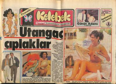 Hürriyet Gazetesi Kelebek Eki 25 Temmuz 1985 - Utangaç Çıplaklar GZ63673 - 2