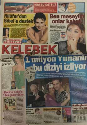 Hürriyet Gazetesi Kelebek Eki 25 Temmuz 2005-1 Milyon Yunanlı Bu Diziyi İzliyor GZ45310 - 1