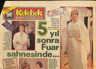 Hürriyet Gazetesi Kelebek Eki 26 Ağustos 1983 - Muazzez Abacı İçin İzmirde Perde Bu Gece Açılıyor GZ115308 - 1
