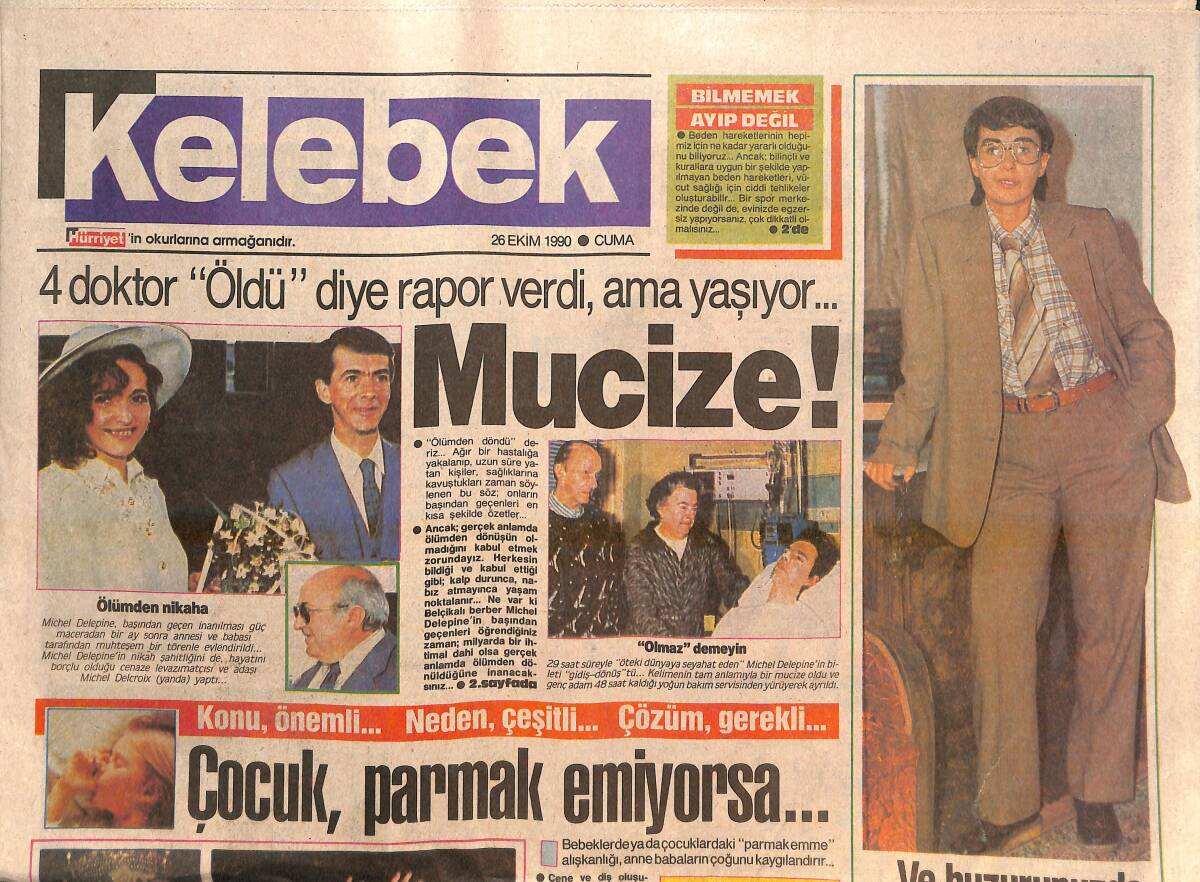 Hürriyet Gazetesi Kelebek Eki 26 Ekim 1990 - Ve Huzurunuzda Bıçkın Perihan - İbocular Yaşadı GZ138340 - 1