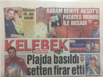 Hürriyet Gazetesi Kelebek Eki 26 Ekim 2006 - Babam Behiye Aksoyu Patates Mührü İle Boşadı GZ27175 - 1