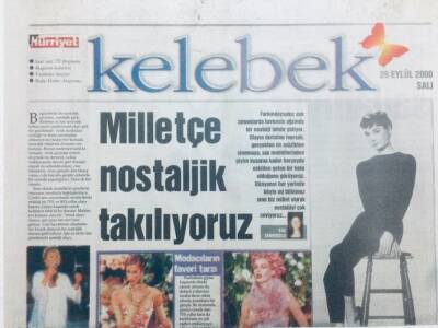 Hürriyet Gazetesi Kelebek Eki 26 Eylül 2000 - Milletçe Nostaljik Takılıyoruz GZ41279 - 1