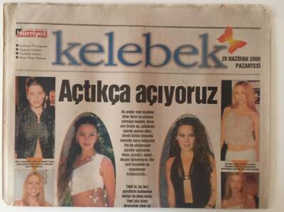 Hürriyet Gazetesi Kelebek Eki 26 Haziran 2000 - Göbek Açma Modası Açtıkça Açıyoruz GZ31417 - 1