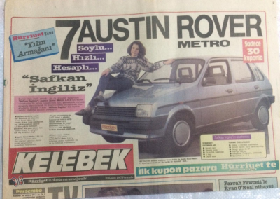 Hürriyet Gazetesi Kelebek Eki 26 Kasım 1987 - Ferrah Fawceetle İkinci Bebek Yolda GZ21638 - 1