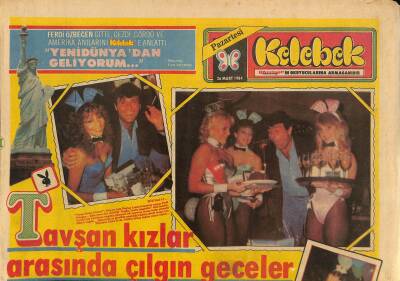 Hürriyet Gazetesi Kelebek Eki 26 Mart 1984 - Tavşan Kızlar Arasında Çılgın Geceler GZ114798 - 1