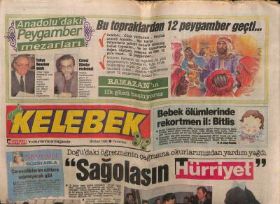 Hürriyet Gazetesi Kelebek Eki 26 Mart 1990 - Hamile Seda Sayana Evlilik İzni GZ61813 - 1