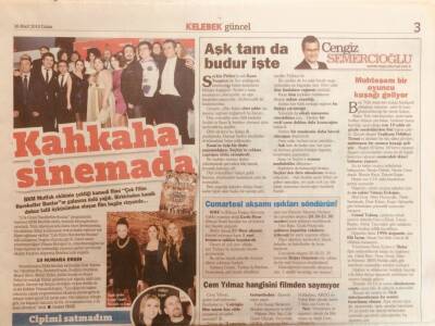 Hürriyet Gazetesi Kelebek Eki 26 Mart 2010 - Cem Yılmaz Hangisini Filmden Saymıyor GZ40101 - 1