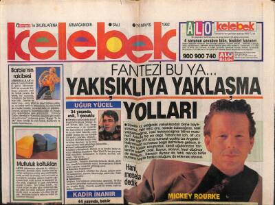 Hürriyet Gazetesi Kelebek Eki 26 Mayıs 1992 - Uğur Yücel 34 Yaşında Evli Bir Çocuklu GZ63698 - 1