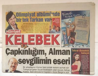 Hürriyet Gazetesi Kelebek Eki 26 Mayıs 2004 - Olimpiyat Albümünde Bir Tek Tarkan Var GZ8240 - 1