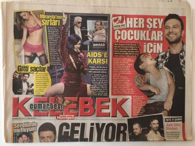 Hürriyet Gazetesi Kelebek Eki 26 Mayıs 2012 - Tarkan Her Şey Çocuklar İçin , Tarkandan Ozana Destek GZ22054 - 1