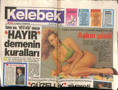 Hürriyet Gazetesi Kelebek Eki 26 Nisan 1991 - Fulden Uras,Aşkın Gücü GZ75835 - 1