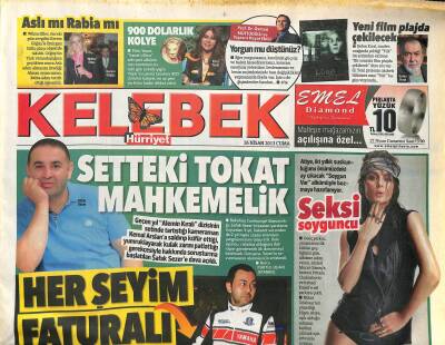 Hürriyet Gazetesi Kelebek Eki 26 Nisan 2013 - Ebru Yaşarın 900 Dolarlık Kolyesi GZ115986 - 1