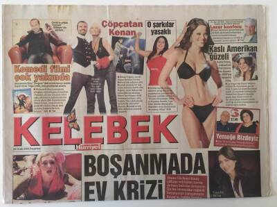 Hürriyet Gazetesi Kelebek Eki 26 Ocak 2009 - Emine Ün - Emre Kınay Çiftinin Evlilikleri Üzerinde Karabulutlar Dolaşıyor Boşanmada Bir De Ev Krizi Var GZ26916 - 1