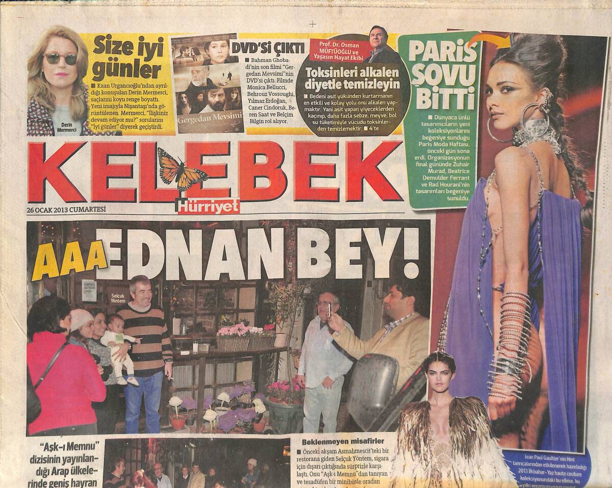 Hürriyet Gazetesi Kelebek Eki 26 Ocak 2013 - Sezen Aksu Coşkusu - Tuğçe Kazaz: Festival Filmi Çekeceğim GZ135788 - 1