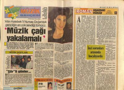Hürriyet Gazetesi Kelebek Eki 26 Şubat 1991 - Nursaç Doğanışık,Müzik Çağı Yakalamalı GZ78309 - 1